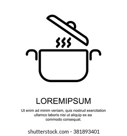 Web line icon. Pan, saucepan