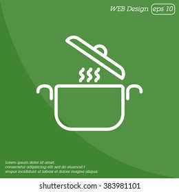 Web line icon. Pan, saucepan