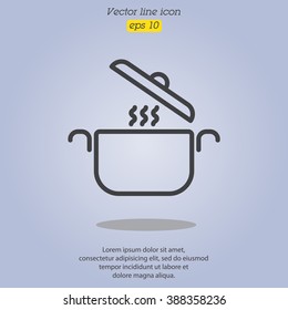Web line icon. Pan, saucepan
