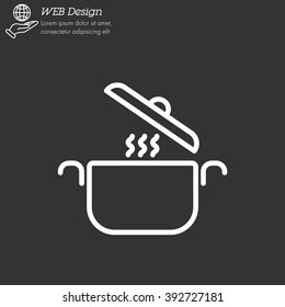 Web line icon. Pan, saucepan