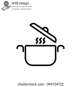 Web line icon. Pan, saucepan