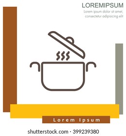 Web line icon. Pan, saucepan