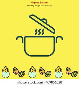 Web line icon. Pan, saucepan
