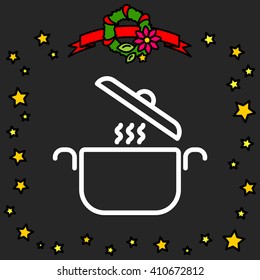 Web line icon. Pan, saucepan
