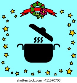 Web line icon. Pan, saucepan