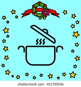 Web line icon. Pan, saucepan