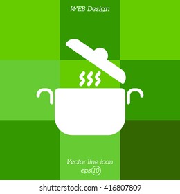 Web line icon. Pan, saucepan