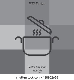 Web line icon. Pan, saucepan