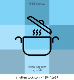 Web line icon. Pan, saucepan