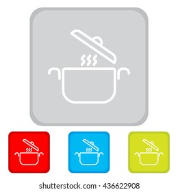 Web line icon. Pan, saucepan