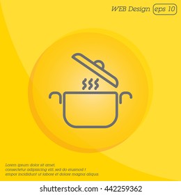 Web line icon. Pan, saucepan