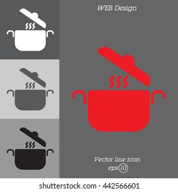 Web line icon. Pan, saucepan