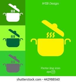 Web line icon. Pan, saucepan