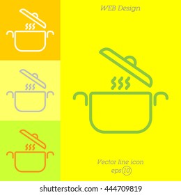 Web line icon. Pan, saucepan