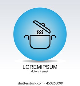 Web line icon. Pan, saucepan