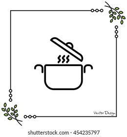 Web line icon. Pan, saucepan