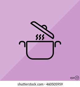Web line icon. Pan, saucepan