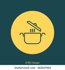 Web line icon. Pan, saucepan