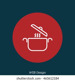Web line icon. Pan, saucepan