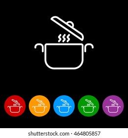 Web line icon. Pan, saucepan