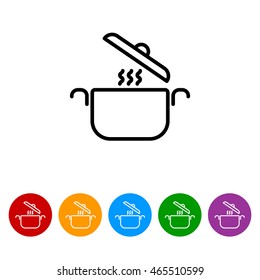 Web line icon. Pan, saucepan