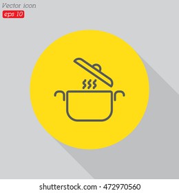 Web line icon. Pan, saucepan