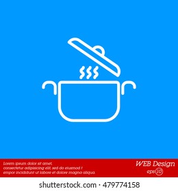 Web line icon. Pan, saucepan