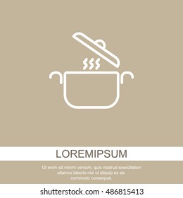 Web line icon. Pan, saucepan