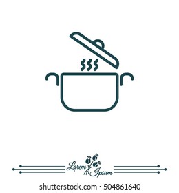 Web line icon. Pan, saucepan