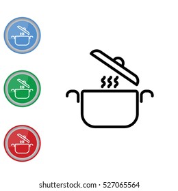 Web line icon. Pan, saucepan