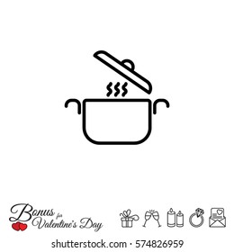 Web line icon. Pan, saucepan