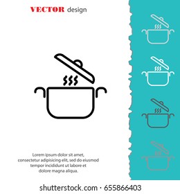 Web line icon. Pan, saucepan