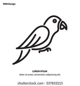 Web line icon. Parrot.