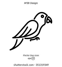 Web line icon. Parrot.