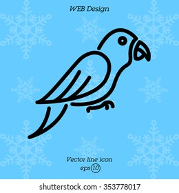 Web line icon. Parrot.