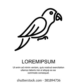 Web line icon. Parrot.
