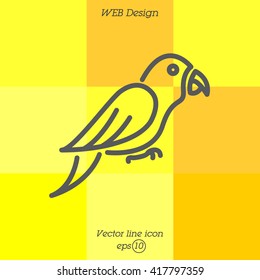 Web line icon. Parrot.