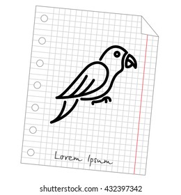 Web line icon. Parrot.