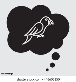 Web line icon. Parrot.