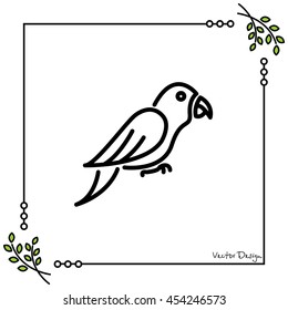 Web line icon. Parrot.