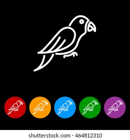 Web line icon. Parrot.