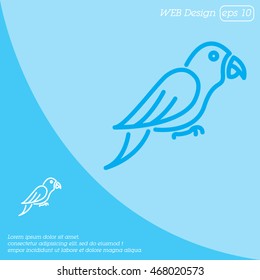 Web line icon. Parrot.