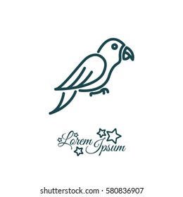 Web line icon. Parrot.