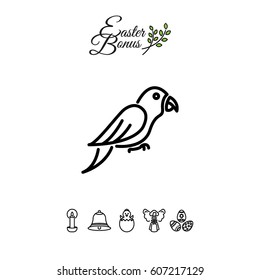 Web line icon. Parrot.