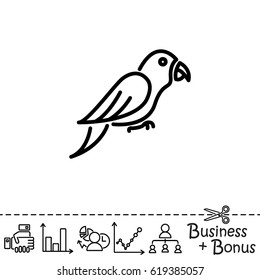 Web line icon. Parrot.
