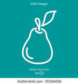 Web line icon. Pear
