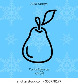 Web line icon. Pear