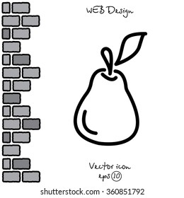 Web line icon. Pear