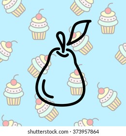 Web line icon. Pear
