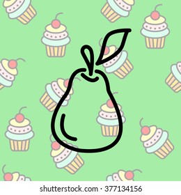 Web line icon. Pear